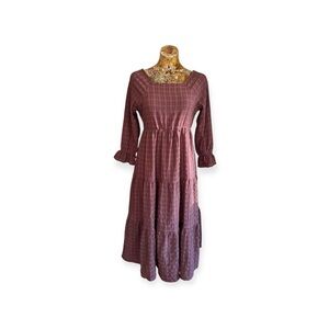 l.o.v brown maxi dress medium stretch bodice boho indie